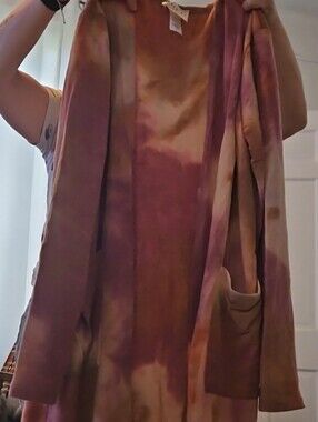 Boutique Lightweight Flowy Tie Dye Cardigan Pocketed
